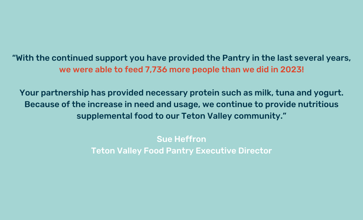 Impact Quote from Community Partner TVFP